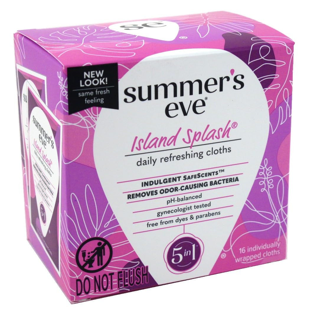 Summers Eve Cleansing Cloth For Sensitive Skin, Island Splash, 16 Ea